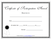 printable PDF participation awards