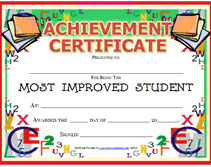 free most improved student awards printable certificates