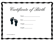 printable baby birth certificates