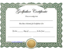 green free print godfather certificate awards