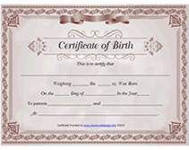 burgundy birth certificates