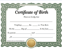 green baby birth certificates