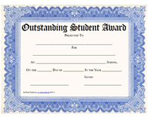 free outstanding student award certificates