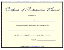 free certificates of participation awards