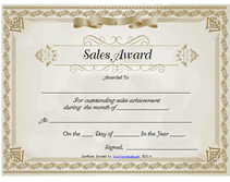 print sales award certificates for free