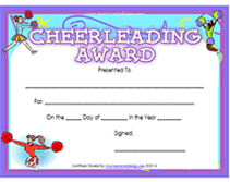 cheer award certificate