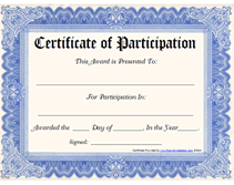 Printable Certificates Of Participation