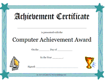 blue computer achievement certificate