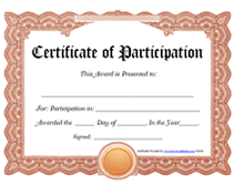 Free template certificate of participation