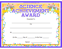 achievement certificate template science
