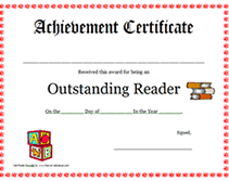 basic outstanding reader printable certificate
