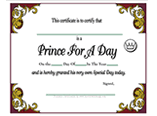 free princess certificate