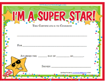 free superstar awards certificate