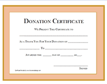 free printable donation award certificates