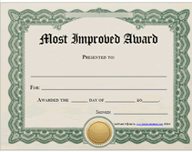 printable most improved award certificate