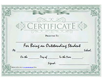 free school certificate outstanding students