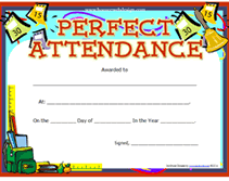 perfect attendance printables