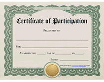 template for certificates of participation awards