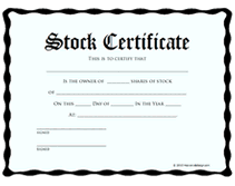 free stock certificates printables