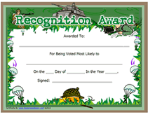military printable most likely to award certificate
