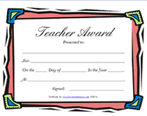 favorite teacher award certificate