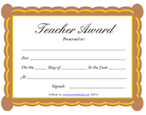 teacher award certificate