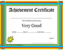 rainbow very good student printable certificate