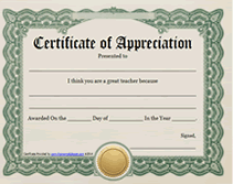 free teacher appreciation certificate