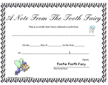 male tooth fairy  certificate