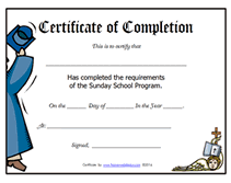 free printable certificate of completion sunday school