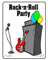 printable rock and roll party invitations