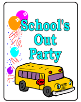 printable schools out party invitations