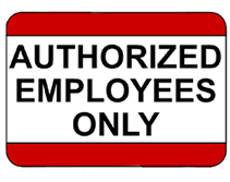 Authorized Employees Only printable sign