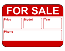 For Sale Sign For Cars Template For Cake