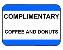Complimentary Coffee and Donuts printable sign