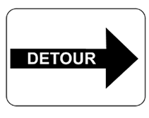 Detour Right printable sign