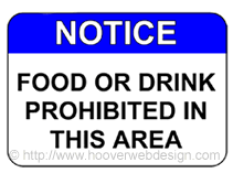 Food or Drink Prohibited printable sign
