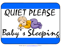 Baby sleeping Quiet Pleae Printable Sign