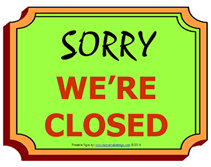 Closed printable sign