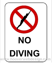 No Diving printable sign