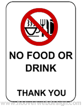 No Food Or Drink printable sign