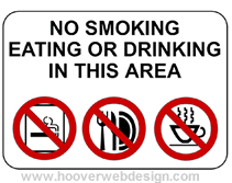 No Smoking Eating Or Drinking In This Area printable sign