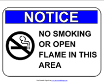 No Smoking or Open Flame printable sign