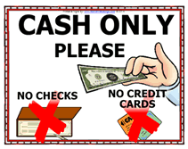 Cash Only printable sign