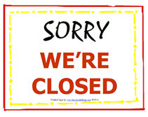 Sorry we're Closed printable sign