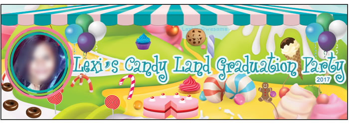 Custom Candyland Graduation Party Banner
