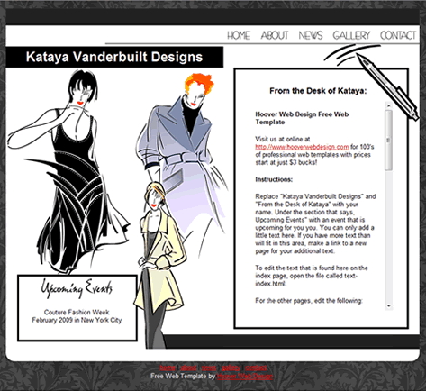 Free Design Templates on Design Blog    Free Womens Fashion Clothing Designer Website Template