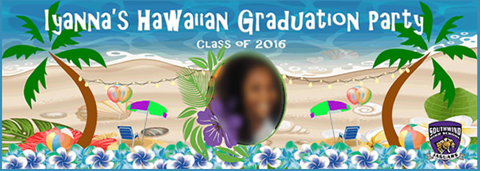 luau graduation party banner