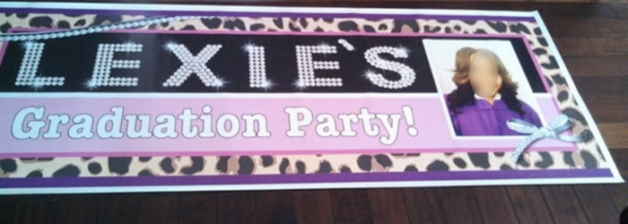 Cheetah Bling graduation party banner
