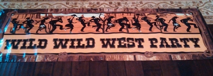 custom western party banner sign